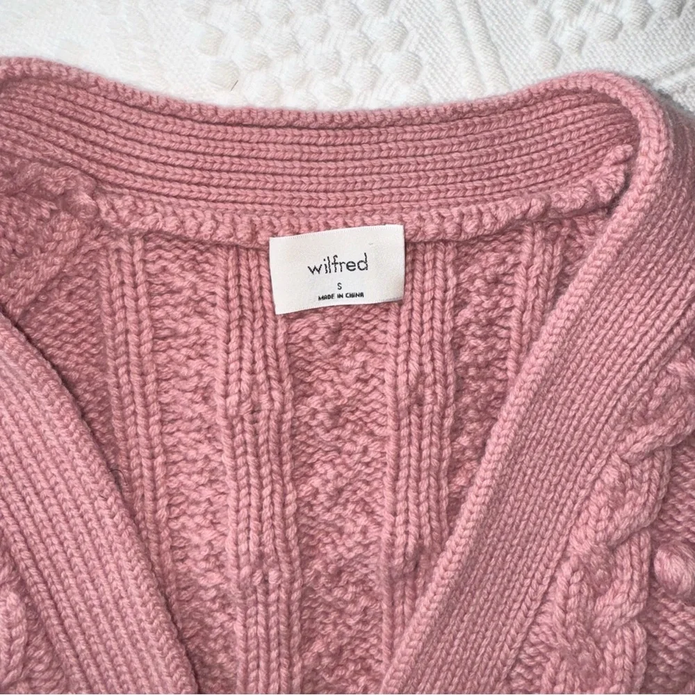 Aritzia Wilfred Alps Cardigan in Rose Blush, merino blend, size small oversized - Picture 12 of 14